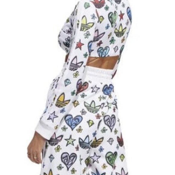 ADIDAS Originals Women's JEREMY SCOTT MONO CROP TRACK TOP Small HL6475 - Picture 4 of 5